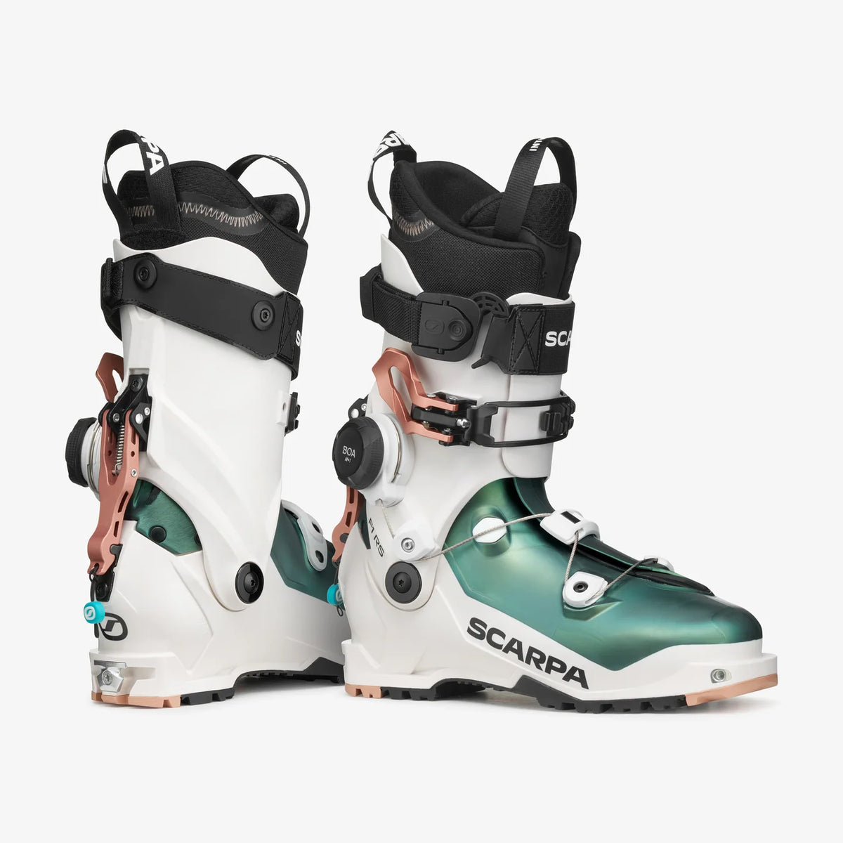 Scarpa F1 RS Woman weiß-grün rainbow Skitourenschuhe