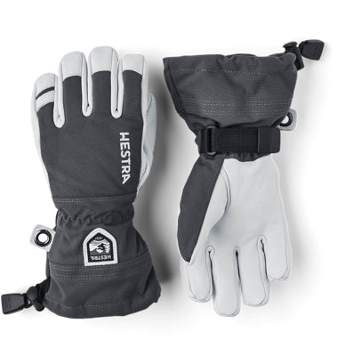 Hestra Army Leather Heli Ski Jr. 5-finger Grey