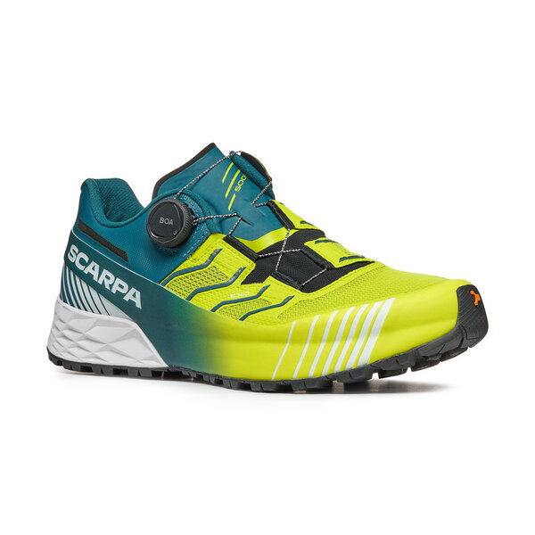 Scarpa RIBELLE RUN KALIBRA HT lime green - deep lagoon trail running shoe