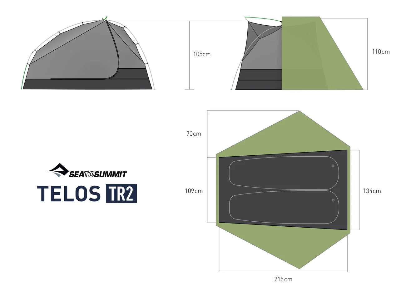 Sea to Summit Telos TR2- Freestanding tent for 2 people