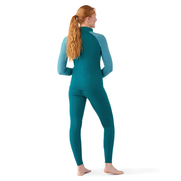 Smartwool Woman´s Classic Thermal Merino Baselayer 1/4 Zip emerald green -SALE