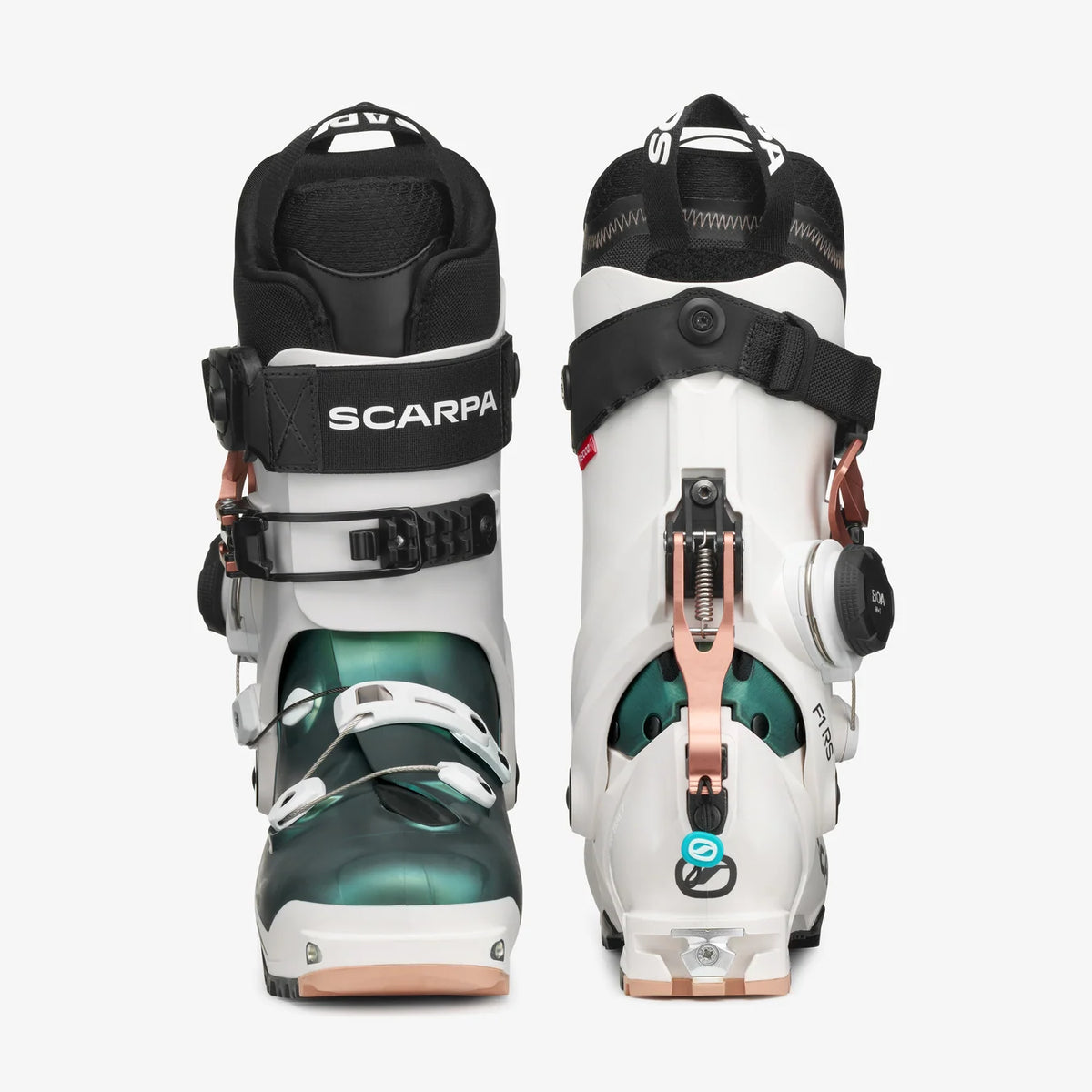 Scarpa F1 RS Woman weiß-grün rainbow Skitourenschuhe