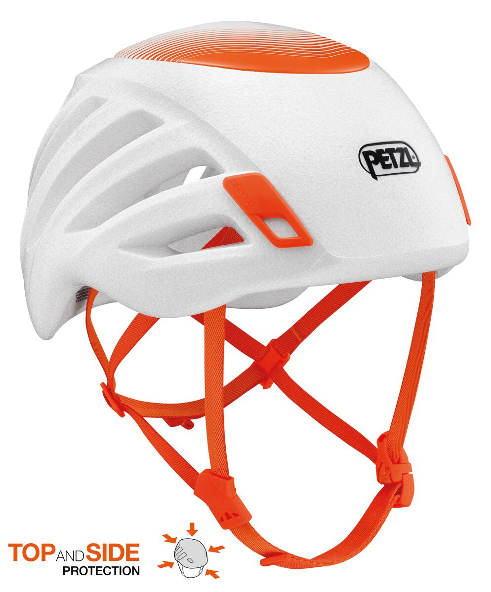 Petzl SIROCCO white/orange climbing helmet