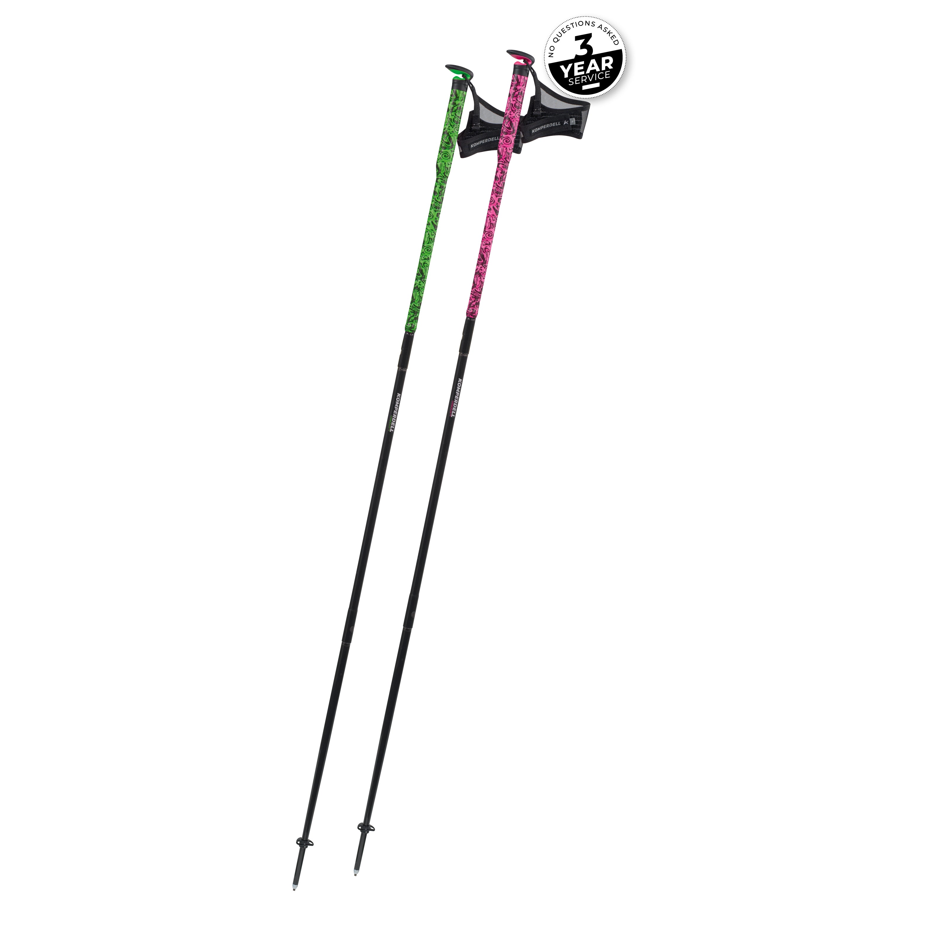 Komperdell Carbon FXP Ultra pink/green Trailrunningstöcke