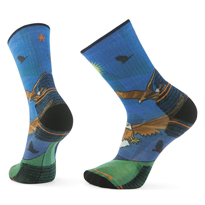 Smartwool Hike Targeted Cushion Eagle Print Crew Wandersocken